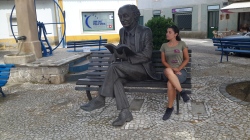 Con Saramago, en su pueblo natal